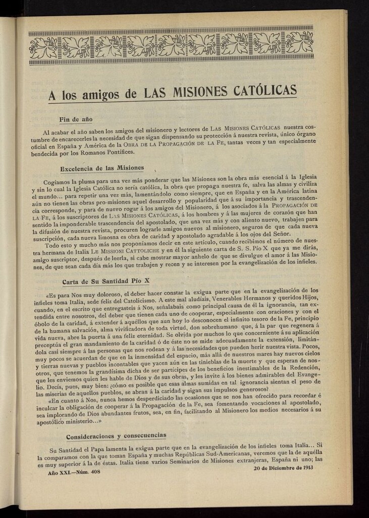 Miniatura de Las Misiones Católicas del 20 de diciembre de 1913