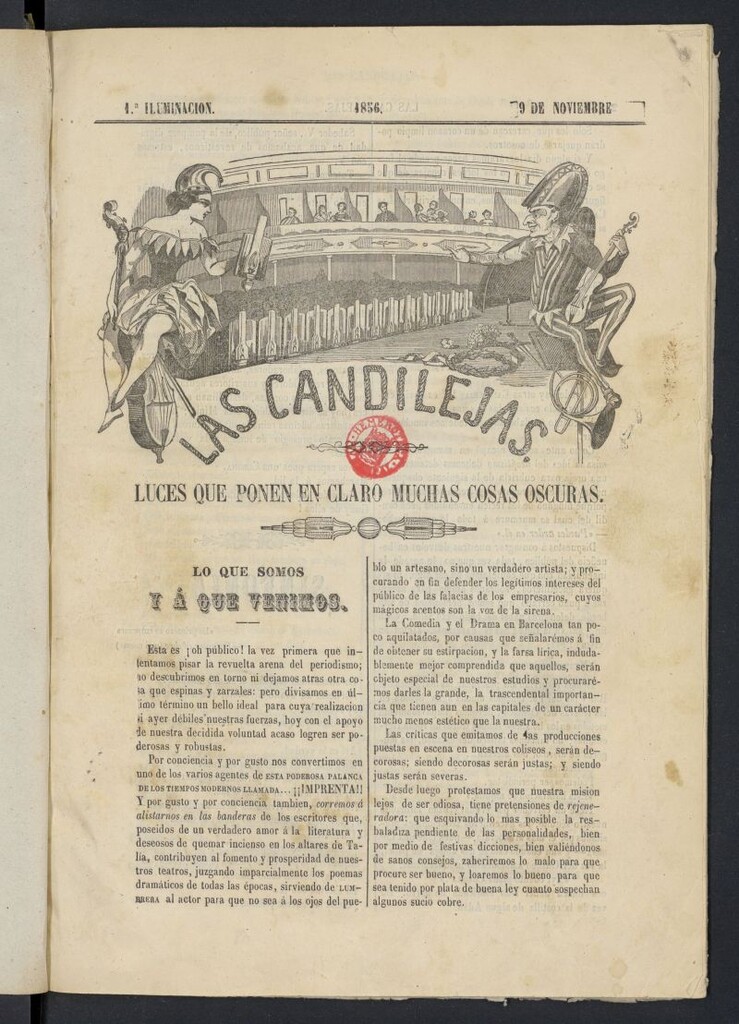 Miniatura de Las Candilejas del 9 de noviembre de 1856, nº 1