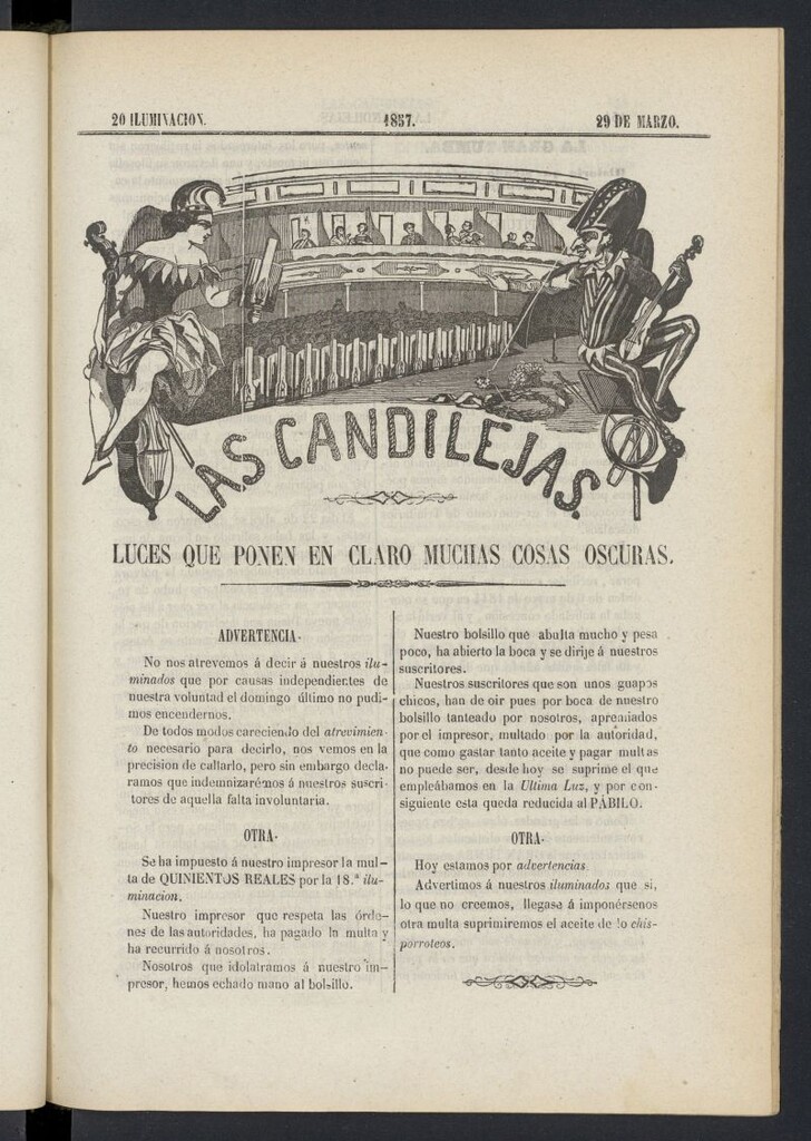 Miniatura de Las Candilejas del 29 de marzo de 1857, nº 20