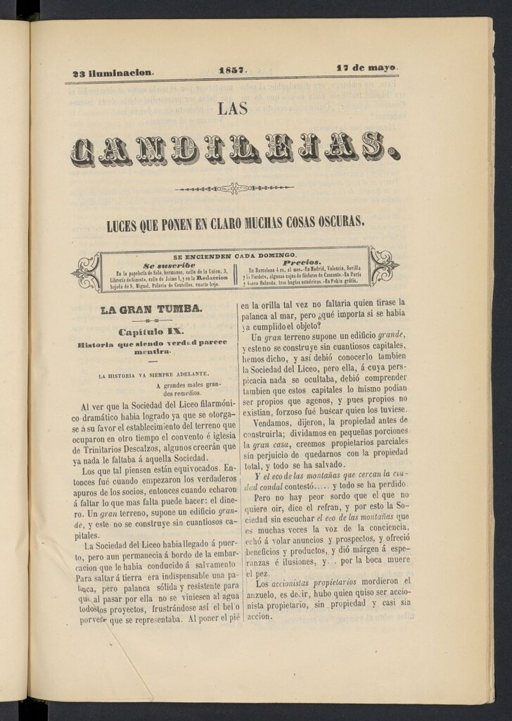 Miniatura de Las Candilejas del 17 de mayo de 1857, nº 23