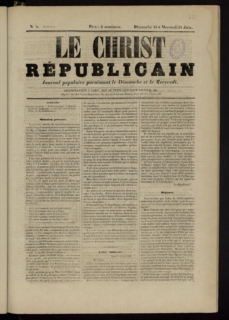 Miniatura de Le Christ républicain del 18 de junio de 1848, nº 4