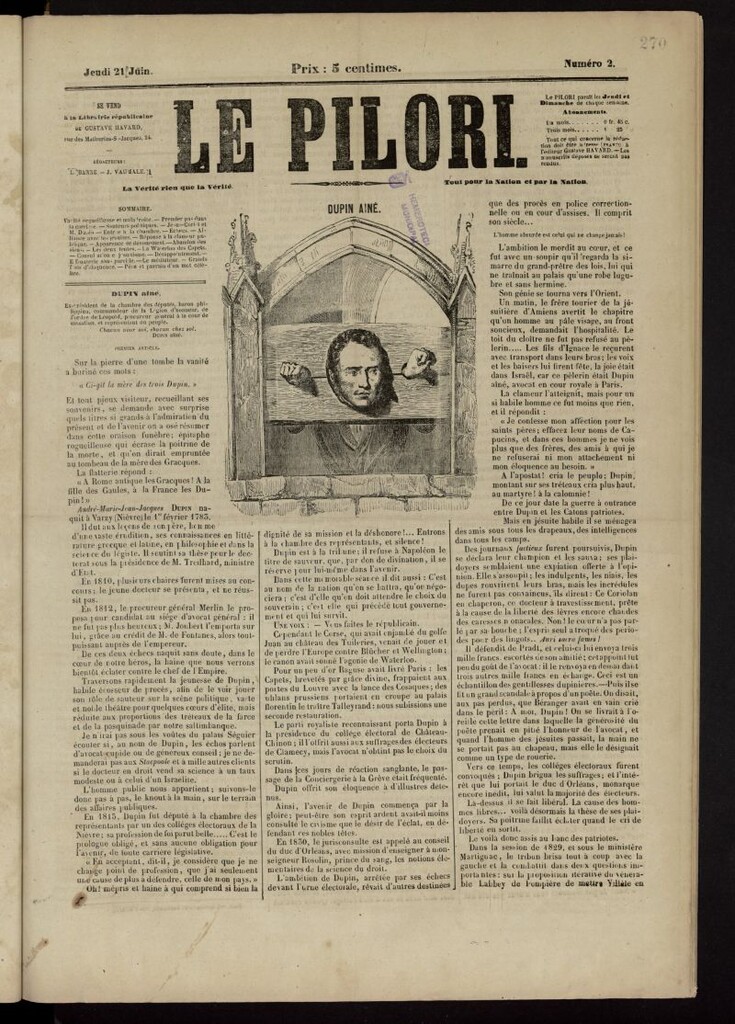 Miniatura de Le Pilori del 21 de junio de 1848, nº 2