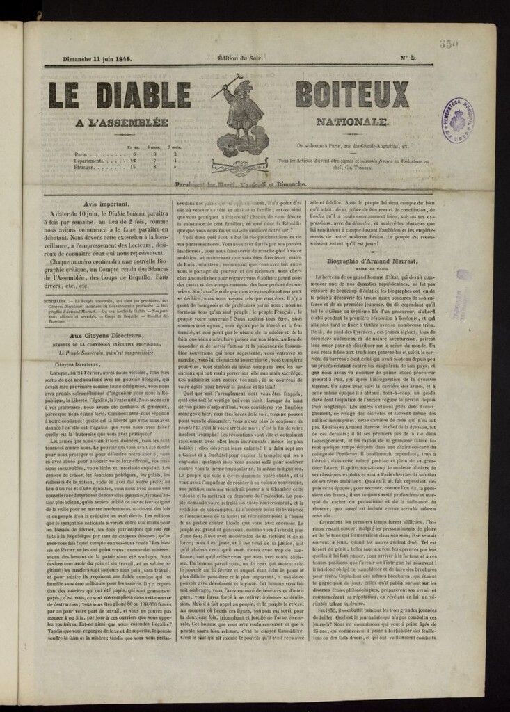 Miniatura de Le Diable boiteux a l´Assemblée Nationale del 11 de junio de 1848, nº 4