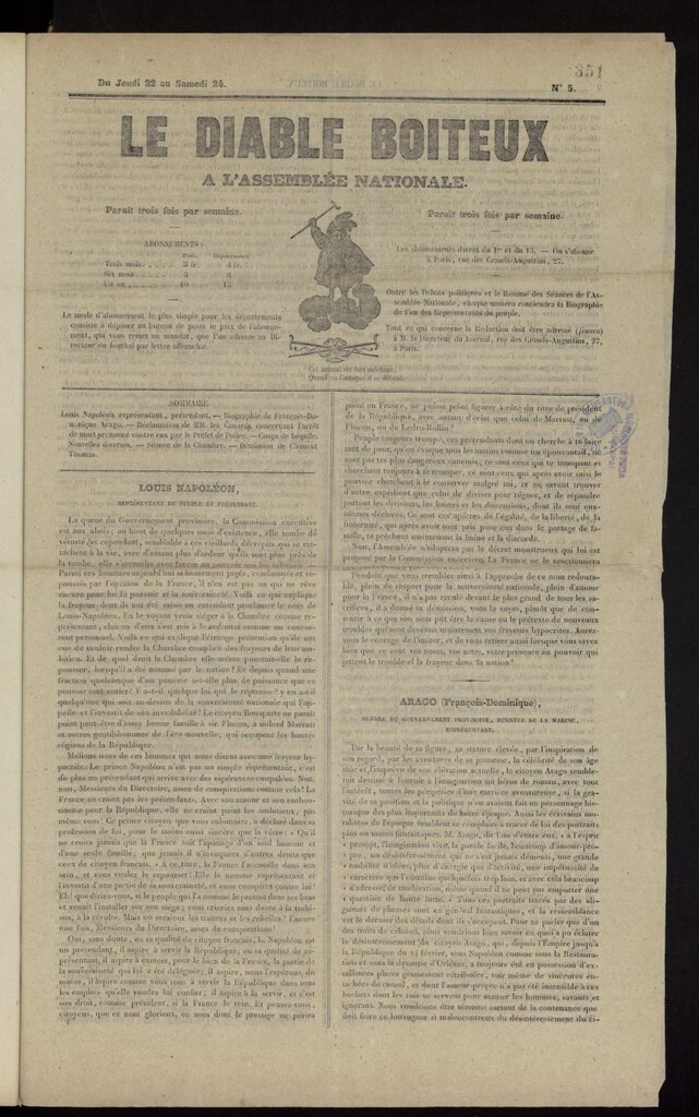Miniatura de Le Diable boiteux a l´Assemblée Nationale del 22 de junio de 1848, nº 5
