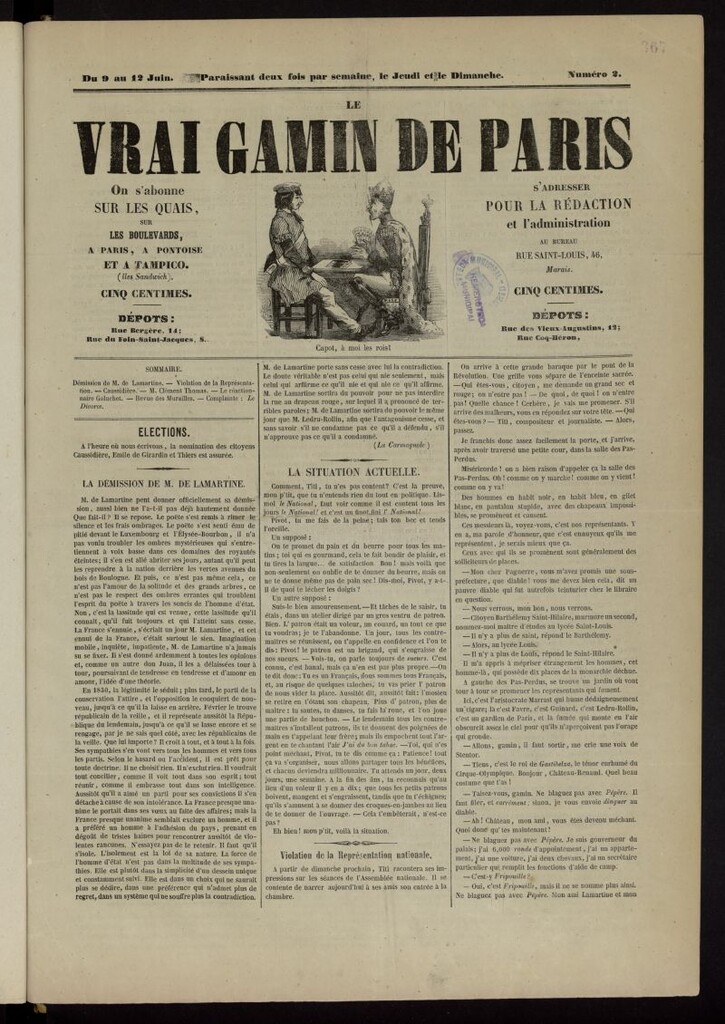 Miniatura de Le Gamin de Paris del 9 de junio de 1848, nº 2