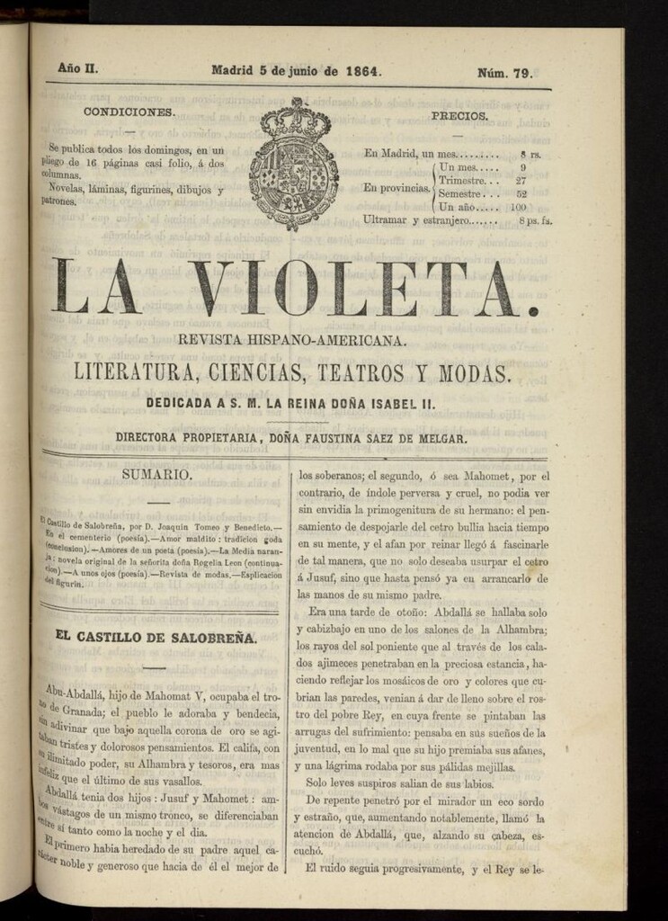 Miniatura de La Violeta: revista hispano-americana del 5 de junio de 1864, nº 79