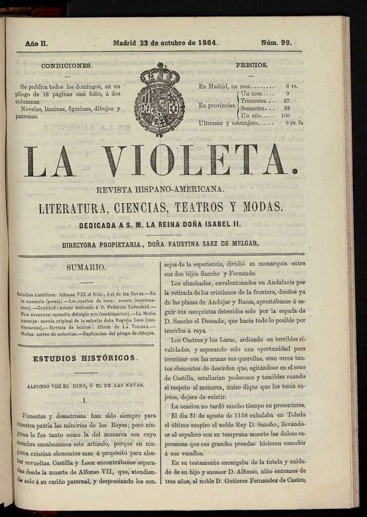 Miniatura de La Violeta: revista hispano-americana del 23 de octubre de 1864, nº 99