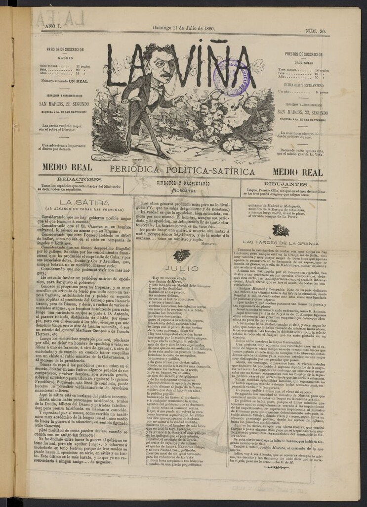 Miniatura de La Viña del 11 de julio de 1880, nº 20