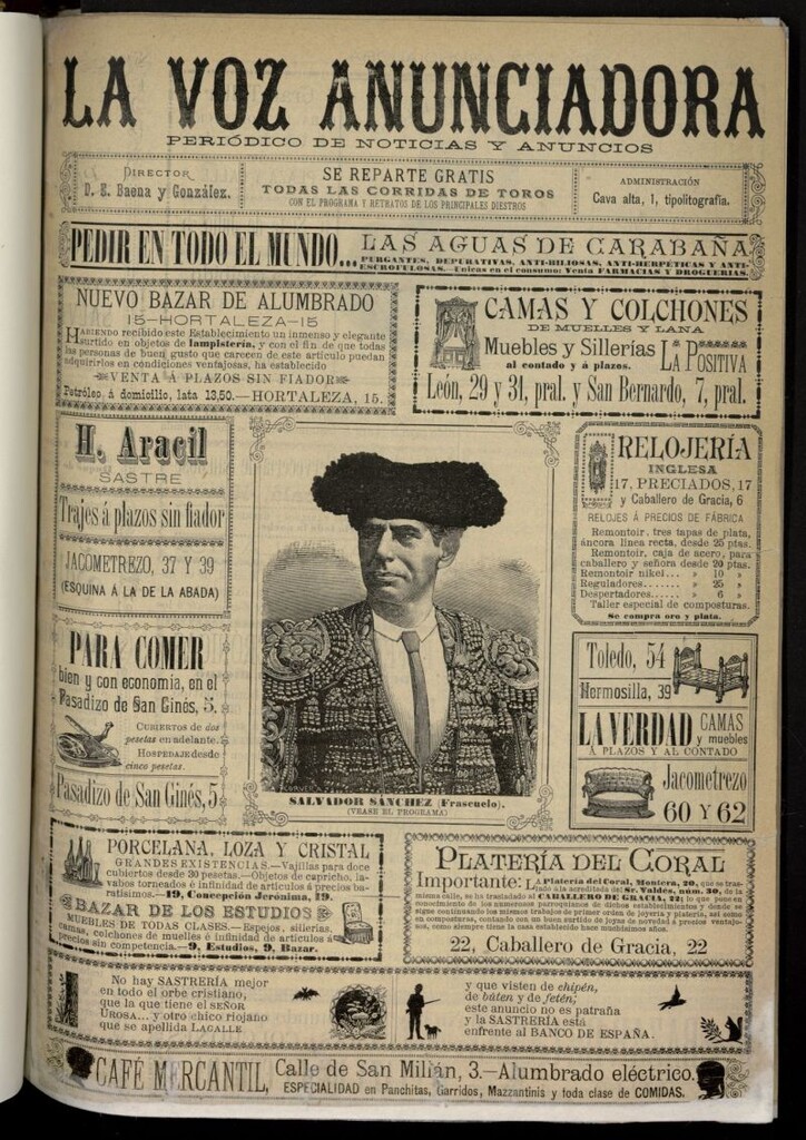 Miniatura de La Voz Anunciadora: Periódico de Noticias y Anuncios del 11 de mayo de 1890