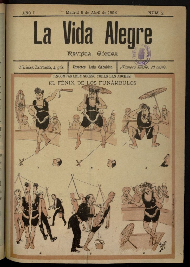Miniatura de La Vida Alegre: revista cómica del 5 de abril de 1894