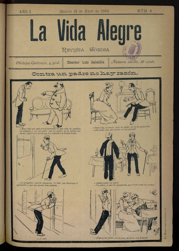 Miniatura de La Vida Alegre: revista cómica del 19 de abril de 1894