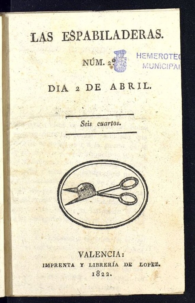 Miniatura de Las Espabiladeras del 2 de abril de 1822