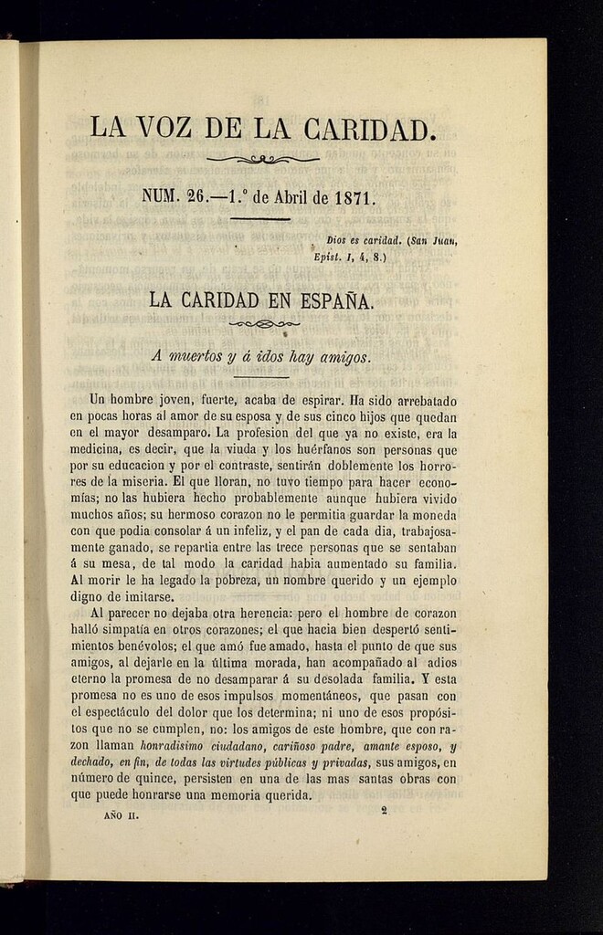 Miniatura de La Voz de la Caridad del 1 de abril de 1871