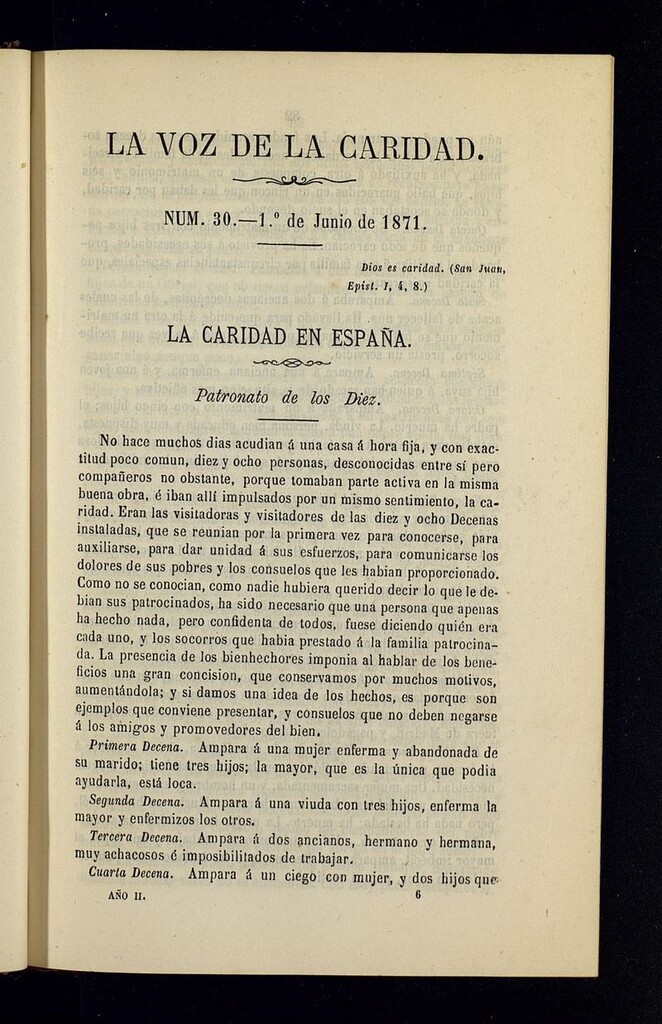 Miniatura de La Voz de la Caridad del 1 de junio de 1871