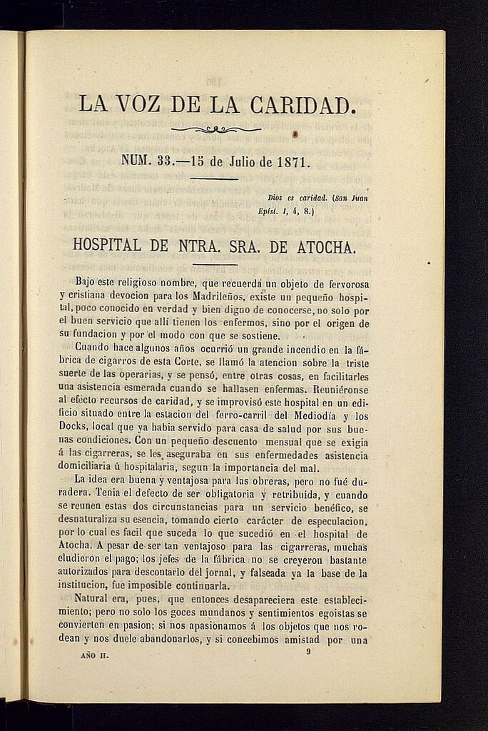 Miniatura de La Voz de la Caridad del 15 de julio de 1871