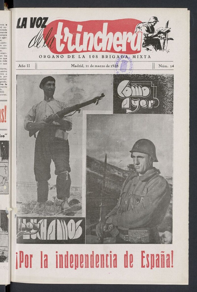 Miniatura de La voz de la trinchera: órgano de la 108 brigada mixta del 11 de marzo de 1938