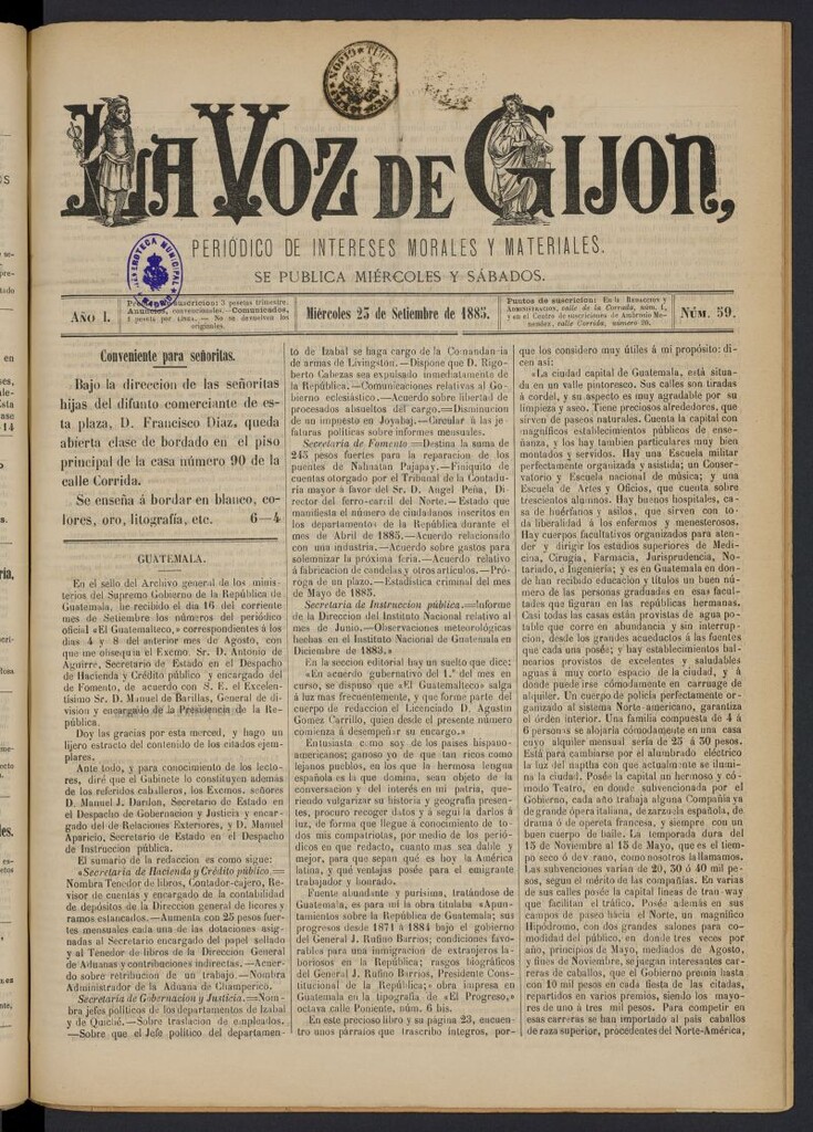 Miniatura de La voz de Gijón del 23 de septiembre de 1885