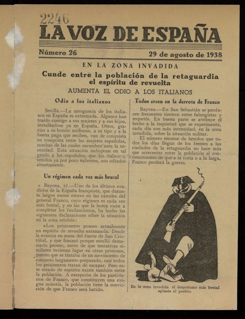 Miniatura de La Voz de España del 29 de agosto de 1938