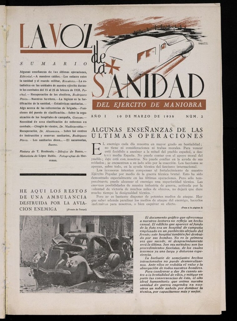 Miniatura de La Voz de Sanidad del Ejército de Maniobra del 10 de marzo de 1938