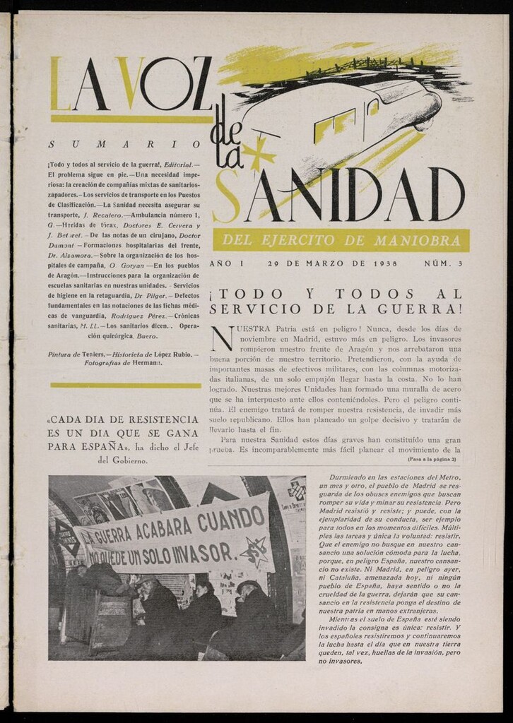 Miniatura de La Voz de Sanidad del Ejército de Maniobra del 29 de marzo de 1938