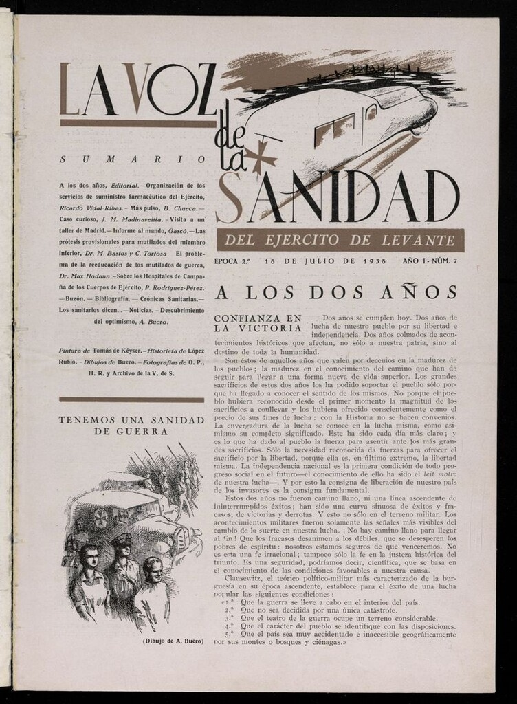 Miniatura de La Voz de Sanidad del Ejército de Maniobra del 18 de julio de 1938