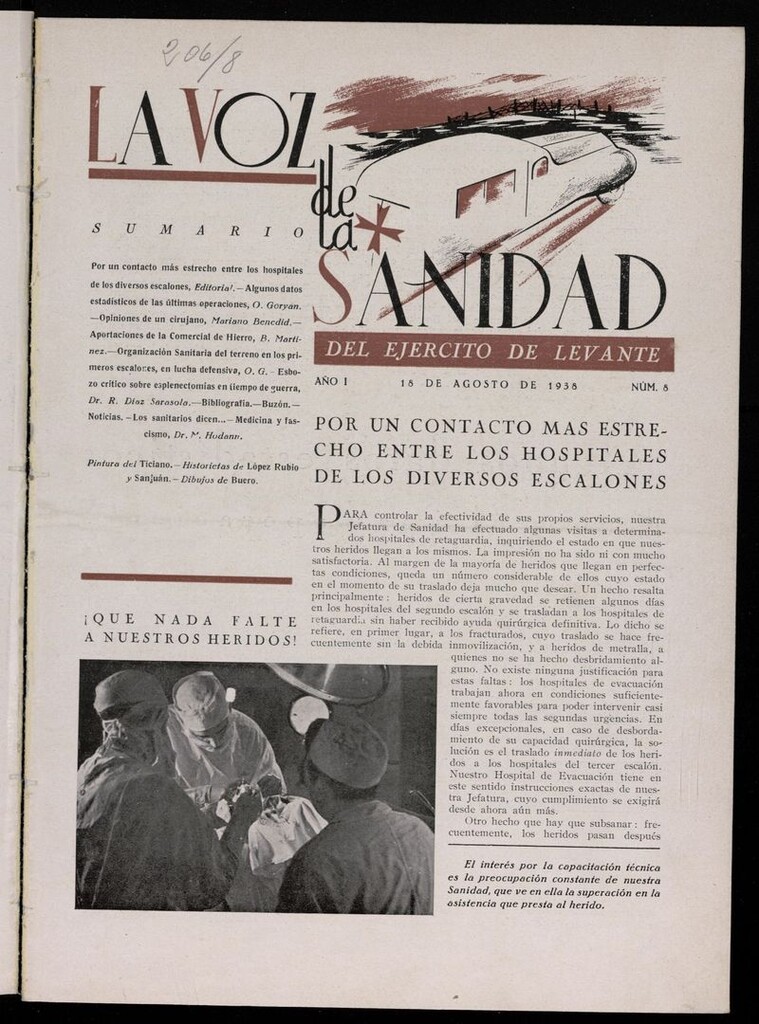 Miniatura de La Voz de Sanidad del Ejército de Maniobra del 18 de julio de 1938