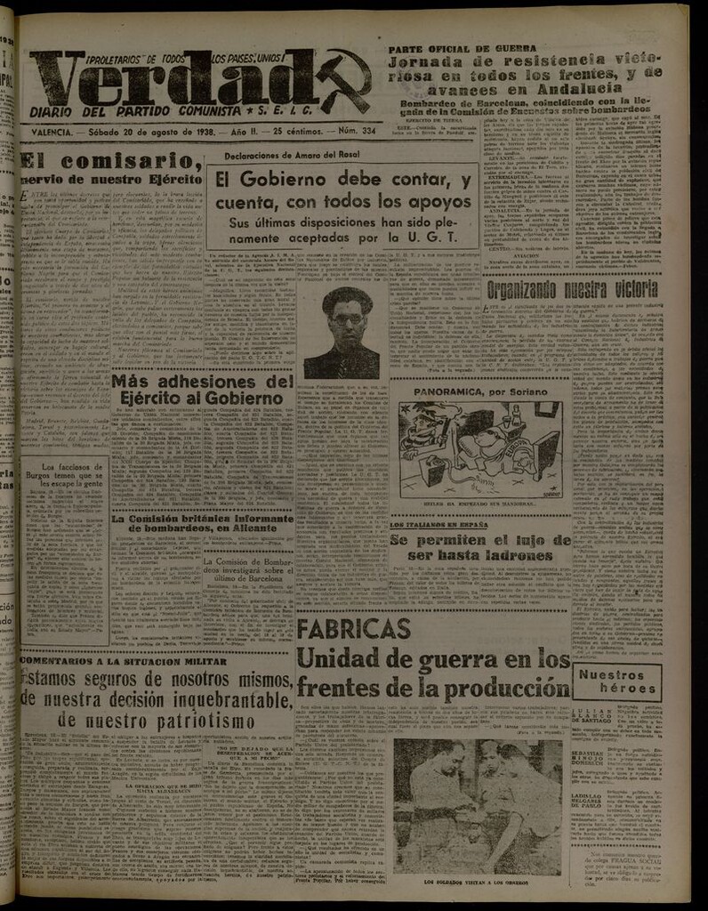 Miniatura de La Verdad: órgano del Partido Comunista del 20 de agosto de 1938