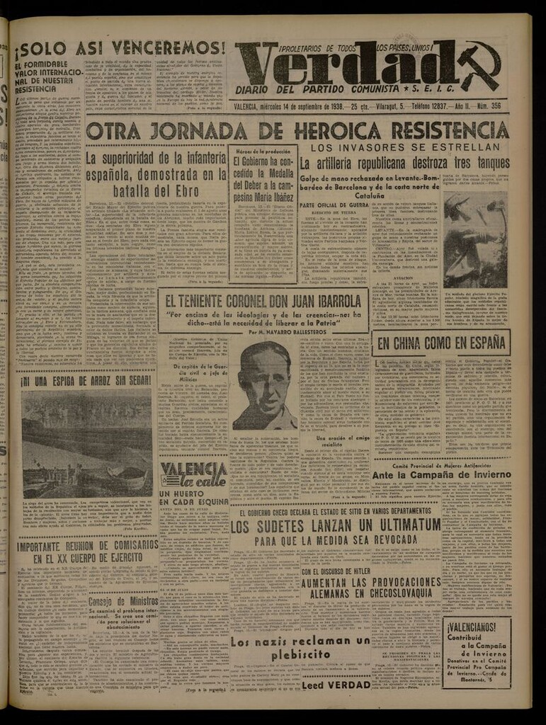 Miniatura de La Verdad: órgano del Partido Comunista del 14 de septiembre de 1938