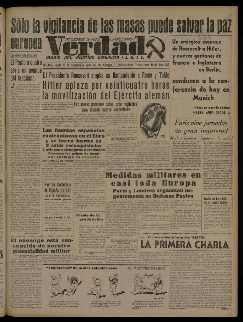 Miniatura de La Verdad: órgano del Partido Comunista del 29 de septiembre de 1938