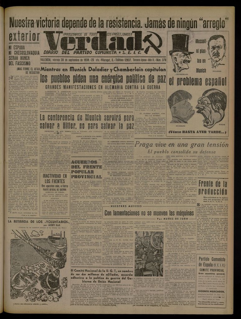 Miniatura de La Verdad: órgano del Partido Comunista del 30 de septiembre de 1938