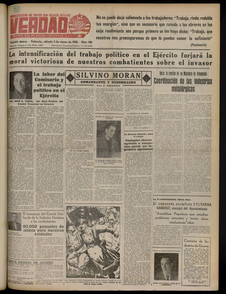 Miniatura de La Verdad: órgano del Partido Comunista del 5 de marzo de 1938