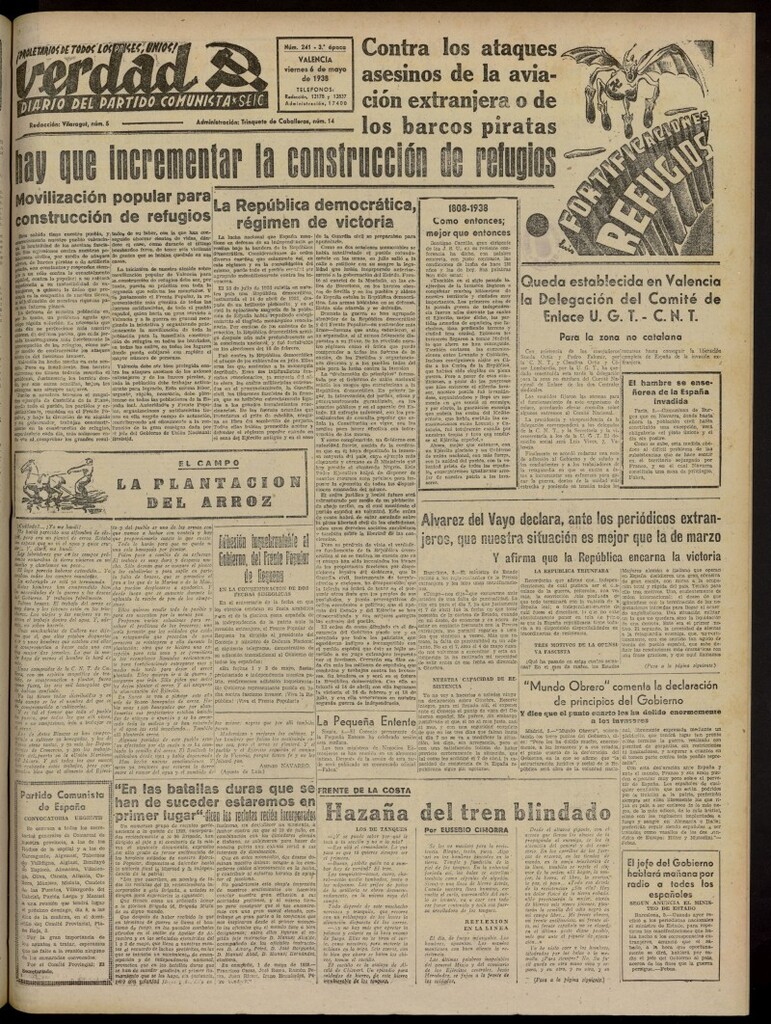 Miniatura de La Verdad: órgano del Partido Comunista del 6 de mayo de 1938