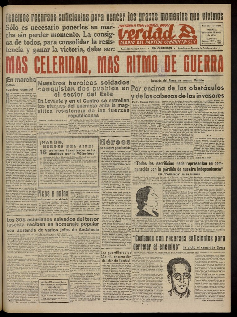 Miniatura de La Verdad: órgano del Partido Comunista del 25 de mayo de 1938