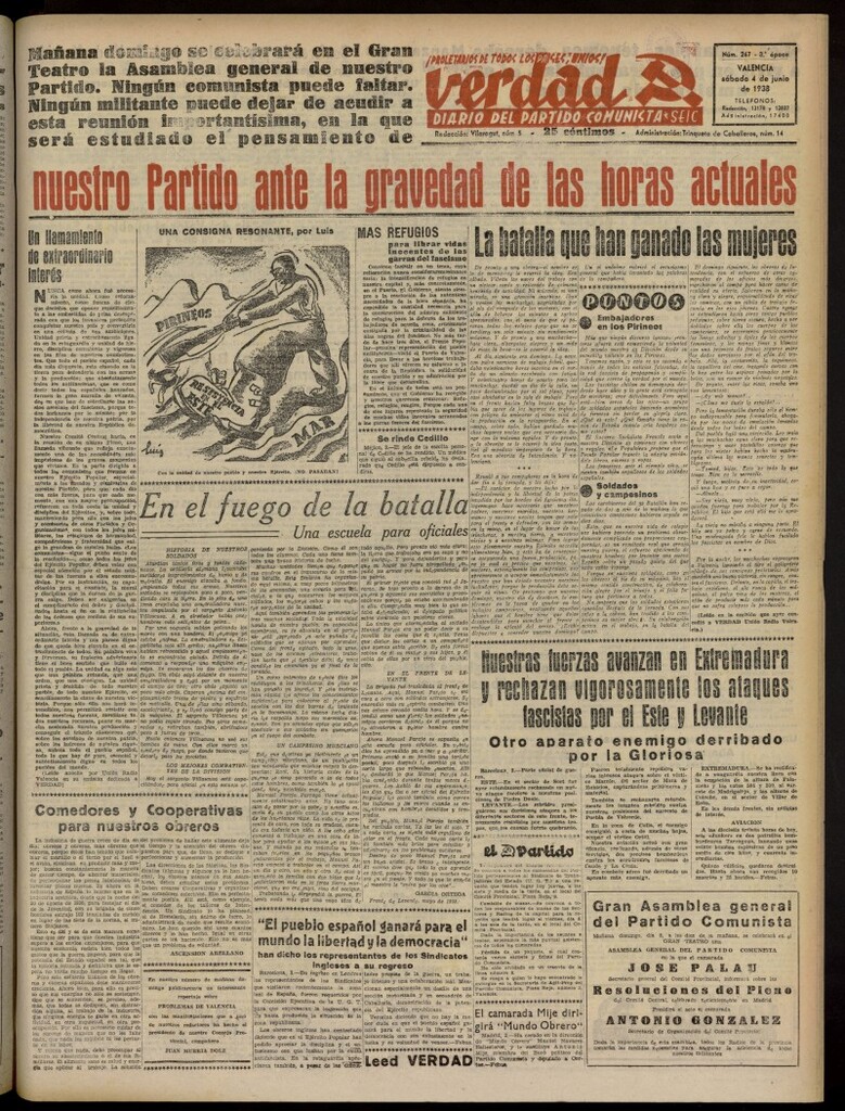 Miniatura de La Verdad: órgano del Partido Comunista del 4 de junio de 1938