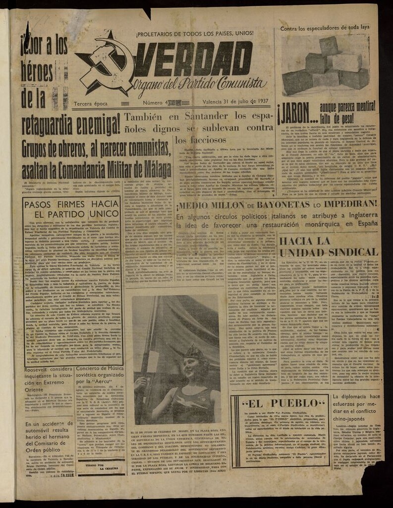 Miniatura de La Verdad: órgano del Partido Comunista del 31 de julio de 1937