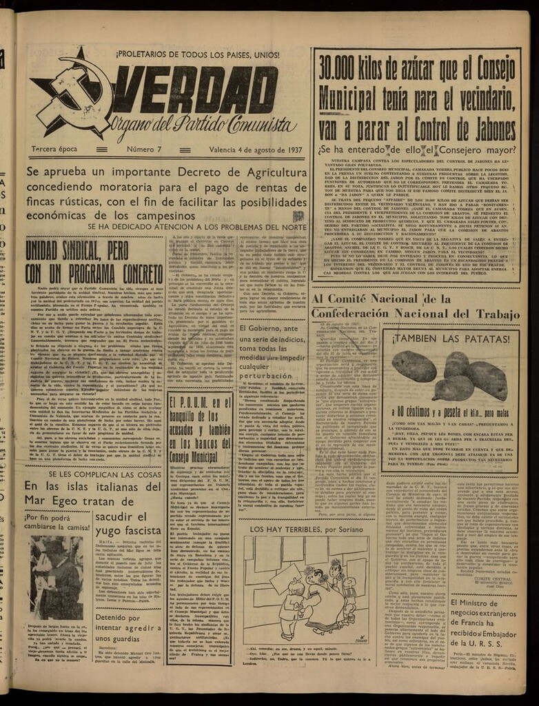 Miniatura de La Verdad: órgano del Partido Comunista del 4 de agosto de 1937