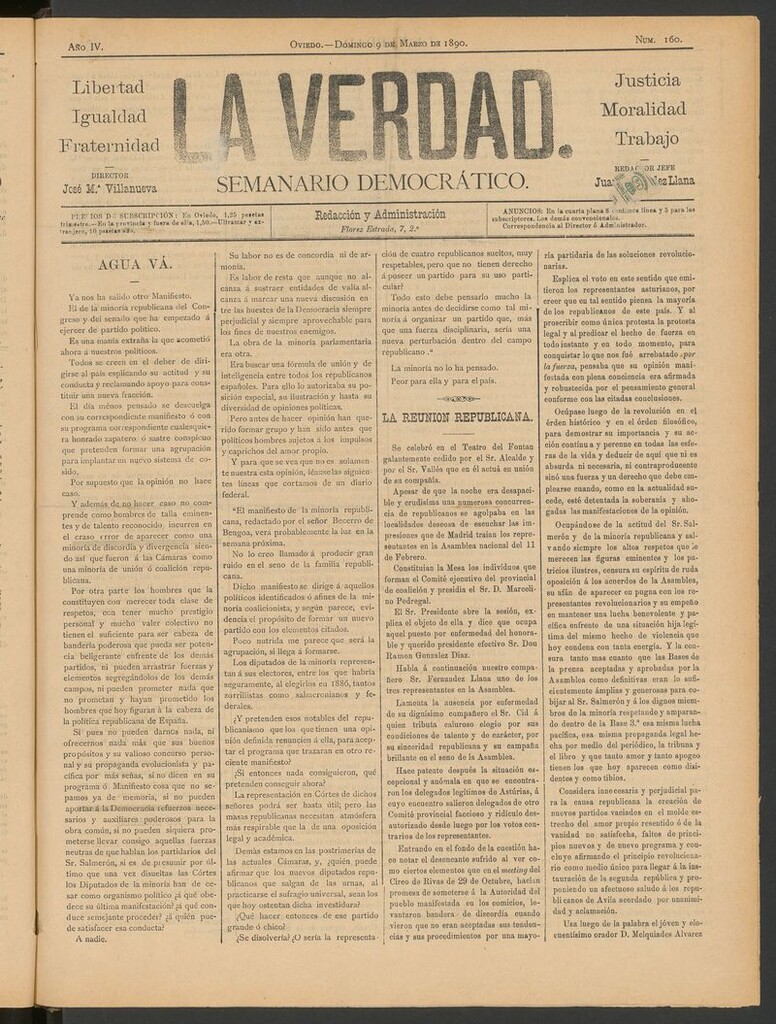 Miniatura de La Verdad (Oviedo) del 9 de marzo de 1890