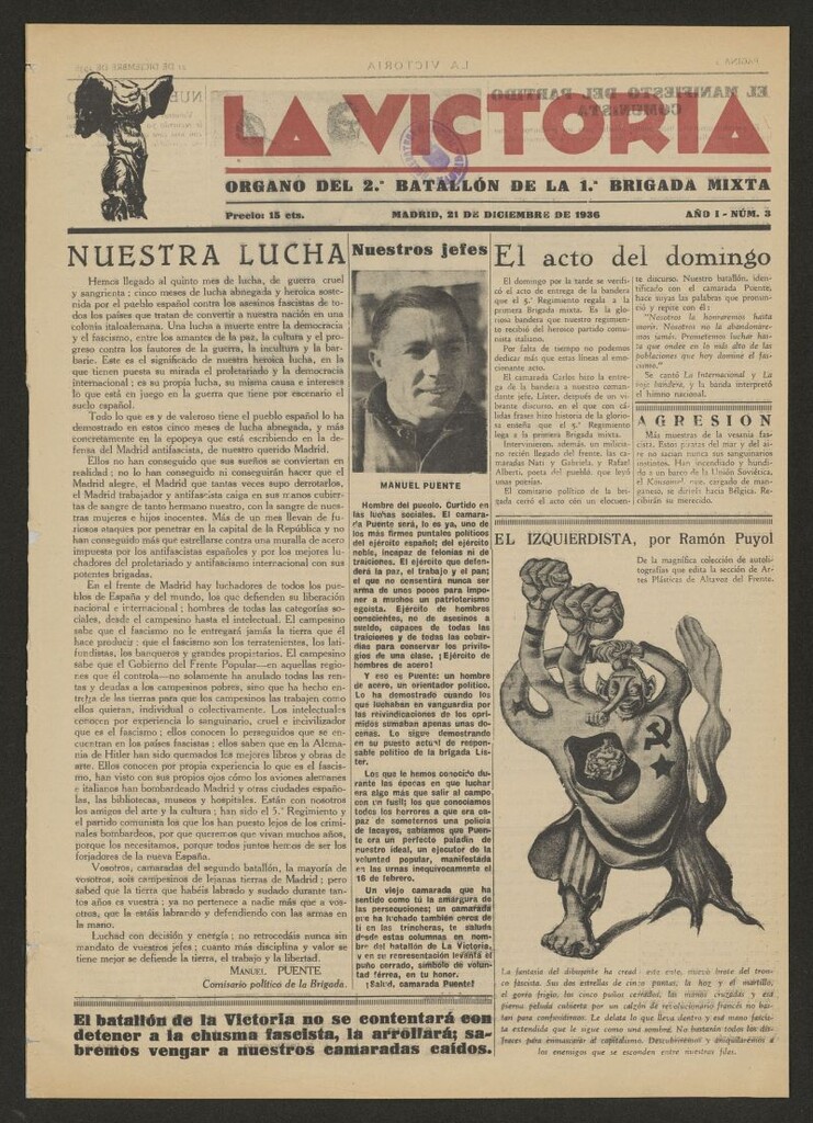 Miniatura de La Victoria : órgano del 2º Batallón de la 1ª Brigada Mixta del 21 de diciembre de 1936