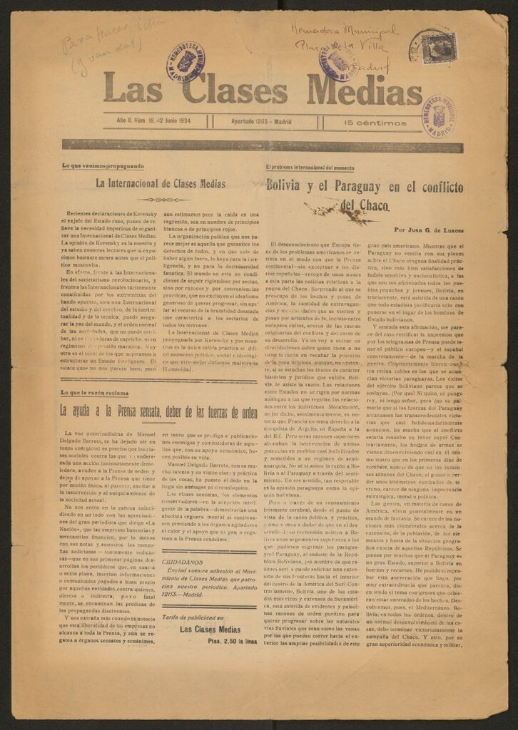 Miniatura de Las Clases Medias del 12 de junio de 1934