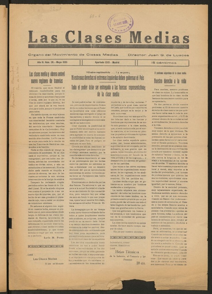 Miniatura de Las Clases Medias de mayo de 1935