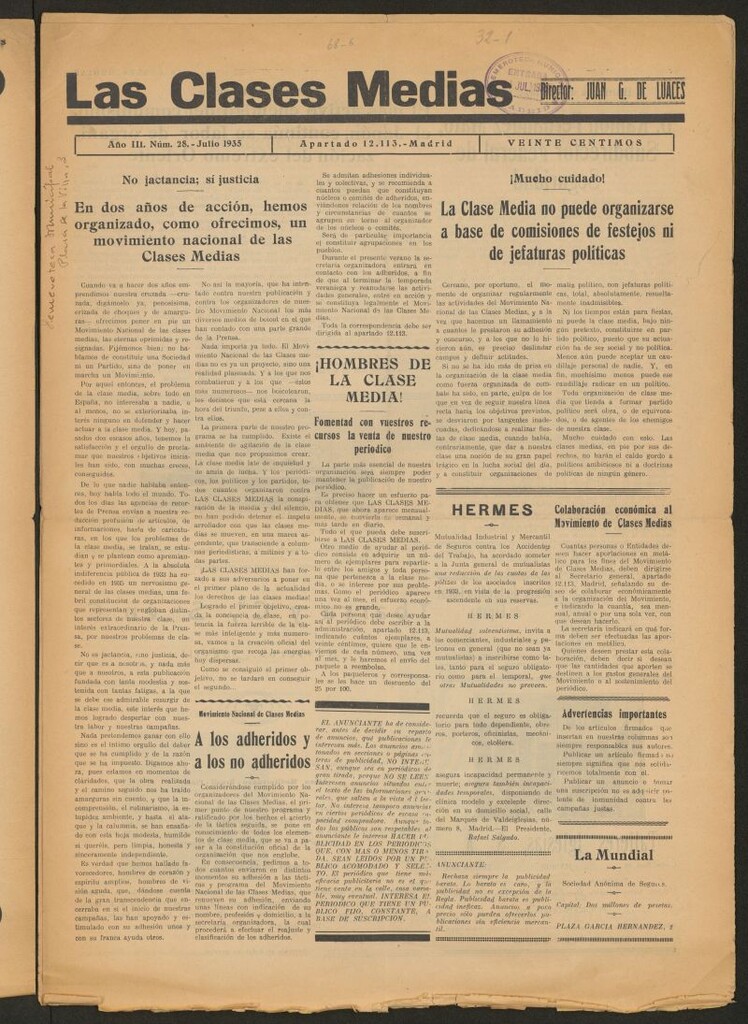 Miniatura de Las Clases Medias de julio de 1935