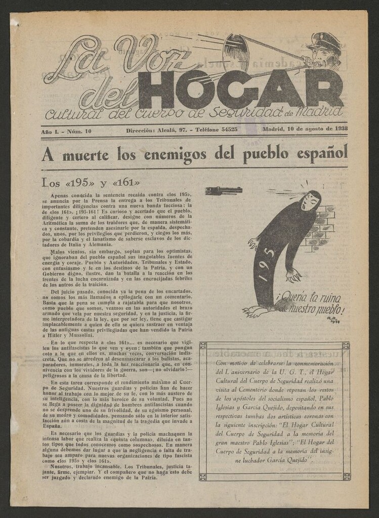Miniatura de La Voz del Hogar : Cultural del Cuerpo de Seguridad de Madrid del 10 de agosto de 1938