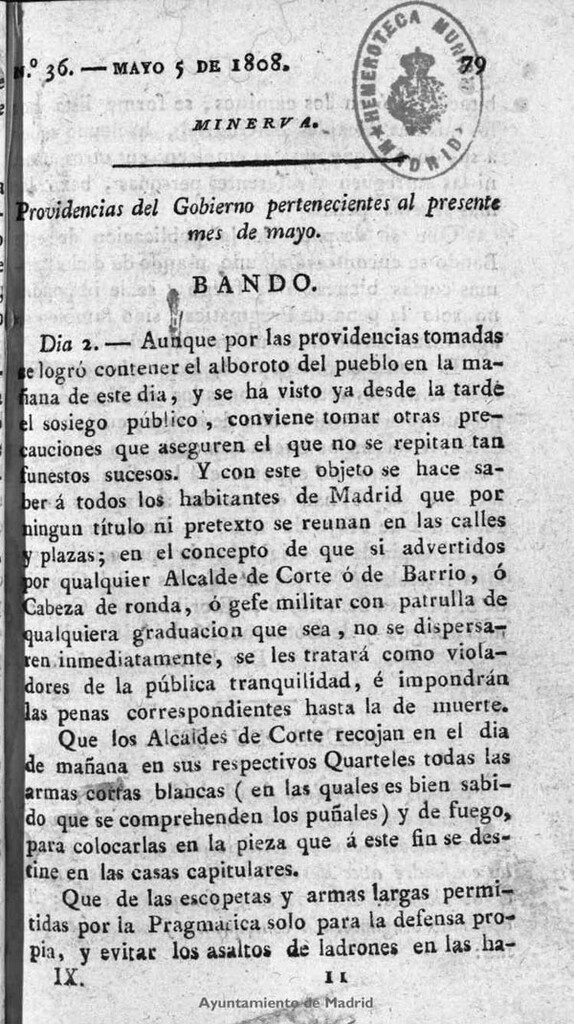 Miniatura de Minerva o el Revisor general. Nº 36, Mayo 5 de 1808