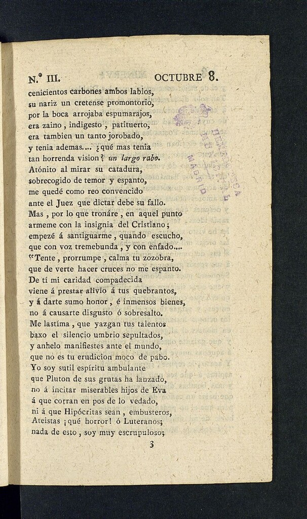 Miniatura de Minerva o el Revisor General del 8 de octubre de 1805, nº 3
