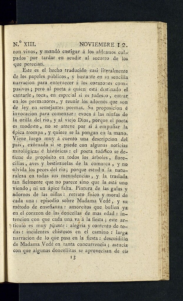 Miniatura de Minerva o el Revisor General del 12 de noviembre de 1805, nº 13