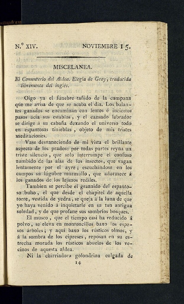 Miniatura de Minerva o el Revisor General del 15 de noviembre de 1805, nº 14