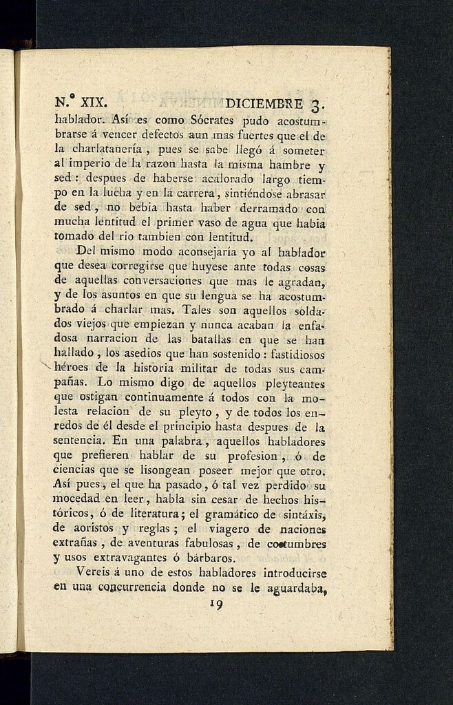 Miniatura de Minerva o el Revisor General del 3 de diciembre de 1805, nº 19