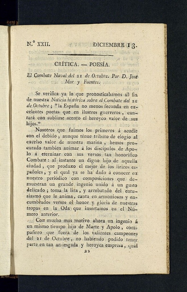 Miniatura de Minerva o el Revisor General del 13 de diciembre de 1805, nº 22