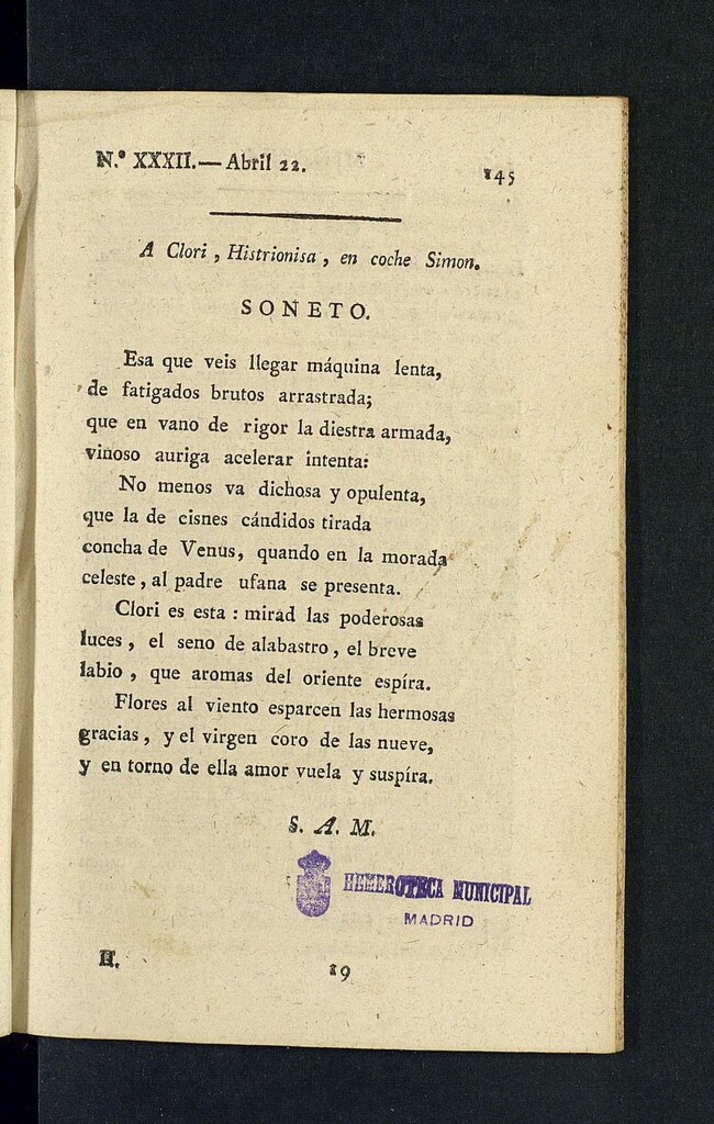 Miniatura de Minerva o el Revisor General del 22 de abril de 1806, nº 32