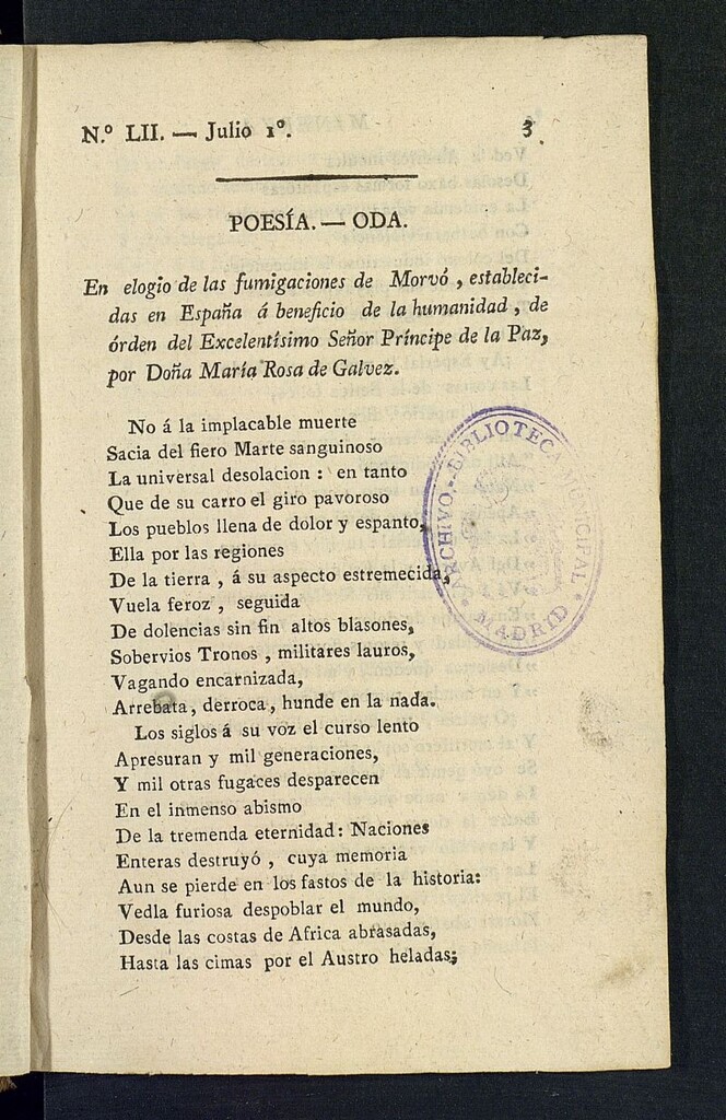 Miniatura de Minerva o el Revisor General del 1 de julio de 1806, nº 52